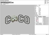 Coco Dog Embroidery File 6 sizes