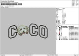 Coco Dog Embroidery File 6 sizes