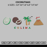 Coconut0605 Embroidery File 6 sizes