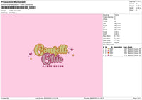 Confettitext Embroidery File 6 sizes