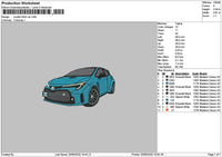 Blue Car 2024 Embroidery File 6 sizes
