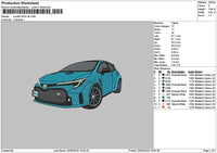Blue Car 2024 Embroidery File 6 sizes