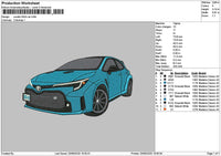 Blue Car 2024 Embroidery File 6 sizes