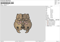 Beavers Embroidery File 6 sizes