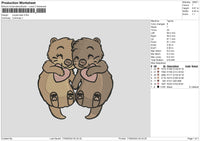 Beavers Embroidery File 6 sizes