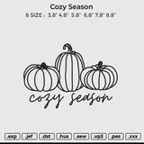 Cozy Season Embroidery File 6 size