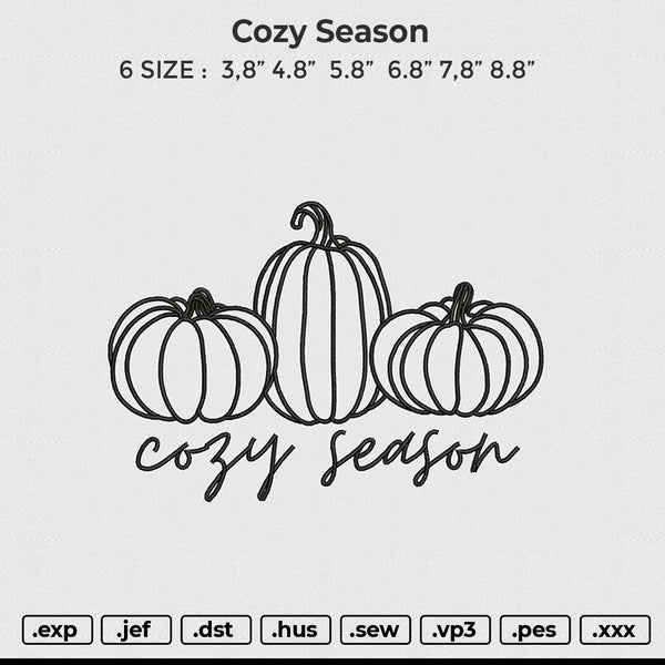 Cozy Season Embroidery File 6 size