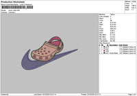 Swoosh Crocs Embroidery File 6 sizes