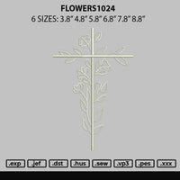 Flowers1024 Embroidery File 6 sizes