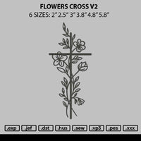 Cross Flower V2 Embroidery File 6 sizes