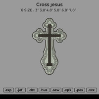 Cross Jesus Embroidery File 6 size