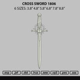 Cross Sword 1806 Embroidery File 6 sizes