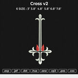 Cross v2 Embroidery File 6 size