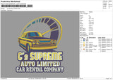 Gold Car 2508 Embroidery File 6 sizes