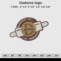 Dadome Logo Embroidery File 6 size