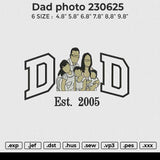 Dad Photo 230625 Embroidery File 6 size