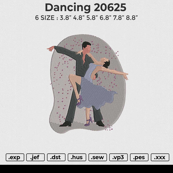 Dancing 20625 Embroidery File 6 size