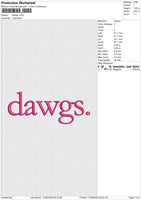 Dawgs Embroidery File 6 size