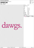 Dawgs Embroidery File 6 size