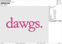 Dawgs Embroidery File 6 size