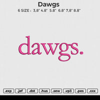 Dawgs Embroidery File 6 size