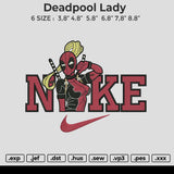 Deadpool Lady Embroidery File 6 size