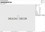 Delicias Decor Embroidery File 6 size