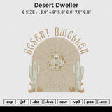 Desert dweller  Embroidery File 6 size