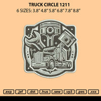 Truck Cirlce 1211 Embroidery File 6 sizes