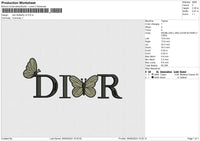 Dior Butterfly v3 Embroidery File 6 size