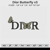 Dior Butterfly v3 Embroidery File 6 size