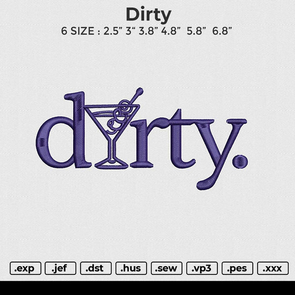 Dirty Embroidery File 6 size
