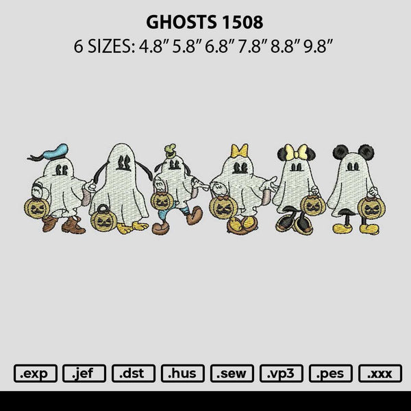 Ghosts 1508 Embroidery File 6 sizes