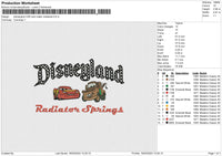 Disneyland CAR and mater chekered Embroidery File 6 size