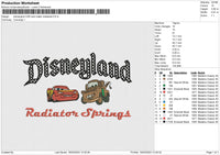 Disneyland CAR and mater chekered Embroidery File 6 size