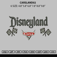 Carsland02 Embroidery File 6 sizes