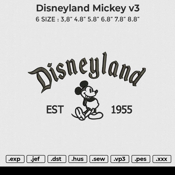 Disneyland mickey v3 Embroidery File 6 size