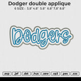 Dodger double applique Embroidery File 6 size