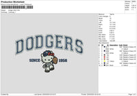 Dodgerkitty Embroidery File 6 sizes