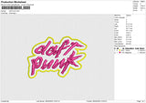 Doft Punk Embroidery File 6 size