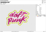Doft Punk Embroidery File 6 size