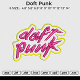 Doft Punk Embroidery File 6 size