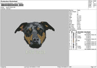 Dog Head 0412 Embroidery File 6 sizes