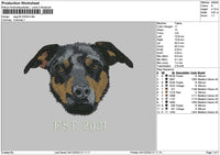 Dog Head 0412 Embroidery File 6 sizes