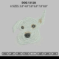 Dog 1312a Embroidery File 6 sizes