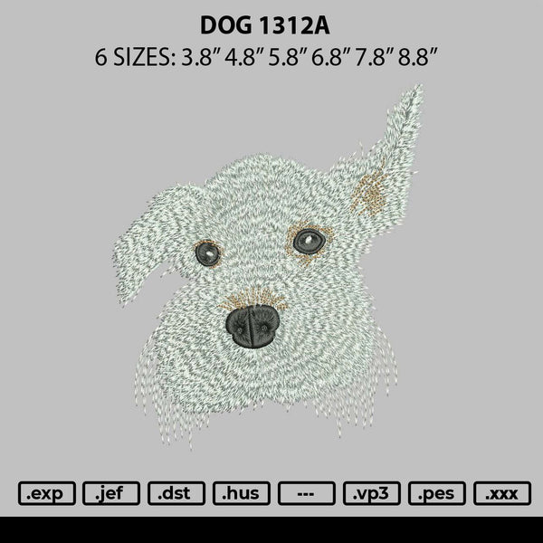 Dog 1312a Embroidery File 6 sizes