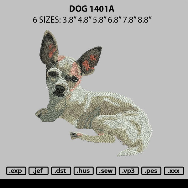 Dog 1401a Embroidery File 6 sizes