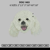 Dog 1403 Embroidery File 6 sizes