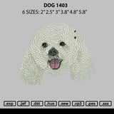 Dog 1403 Embroidery File 6 sizes