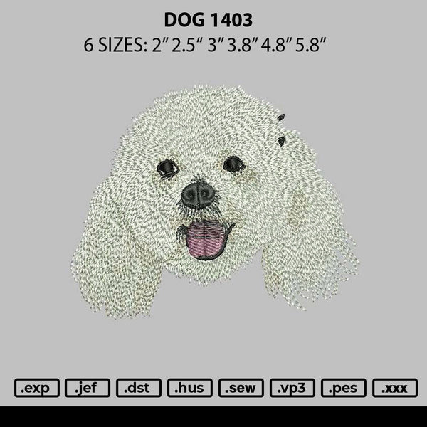 Dog 1403 Embroidery File 6 sizes